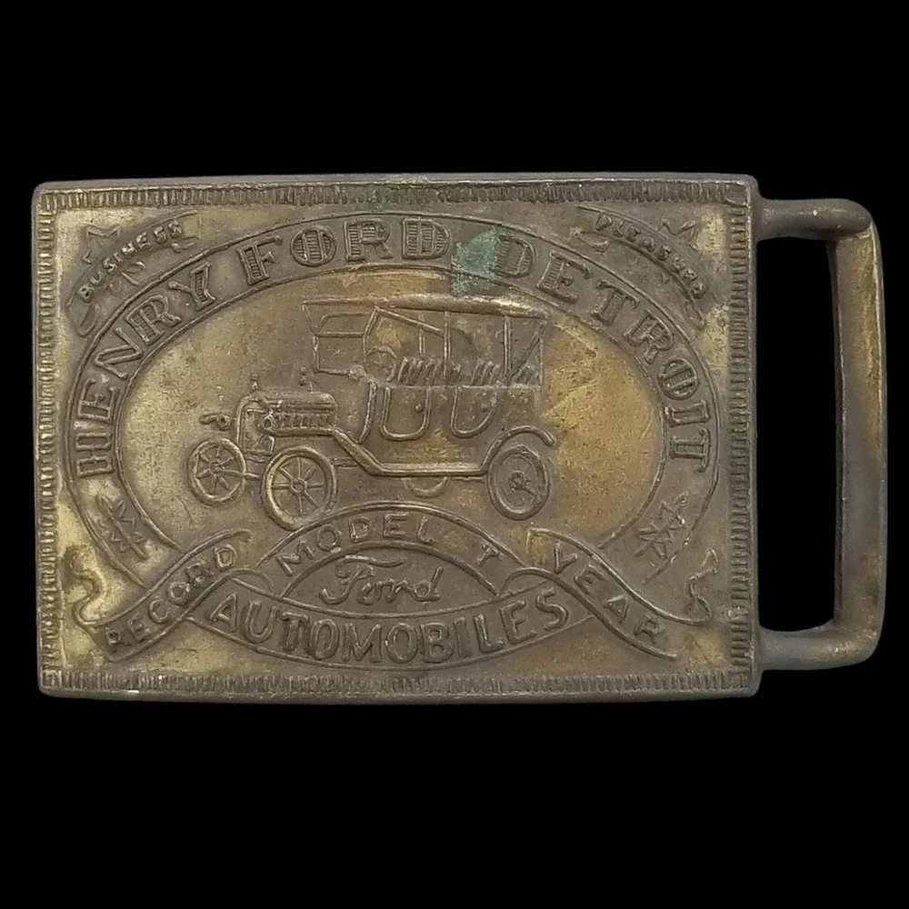 Henry Ford Brass Belt Buckle‎ - Antique Ford Model T Automobile Collectors